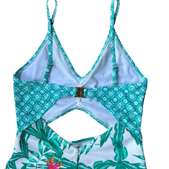 Minkpink Green Panama Palms Peekaboo One Piece Bikini Size XS - Picture 7 of 13